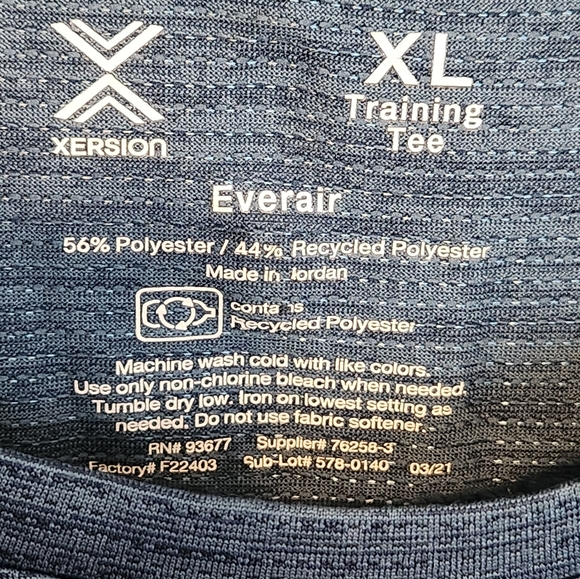 Xersion Ever Air Mens Long Sleeve Teal Training Tee.  Size XL - Picture 2 of 3